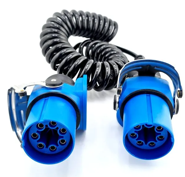 AgraConnect Blue - Spiralkabel und 2x Kamera Steckdose 4-Kanal AgraConnect Blue - Spiralkabel und 2x Kamera Steckdose 4-Kanal